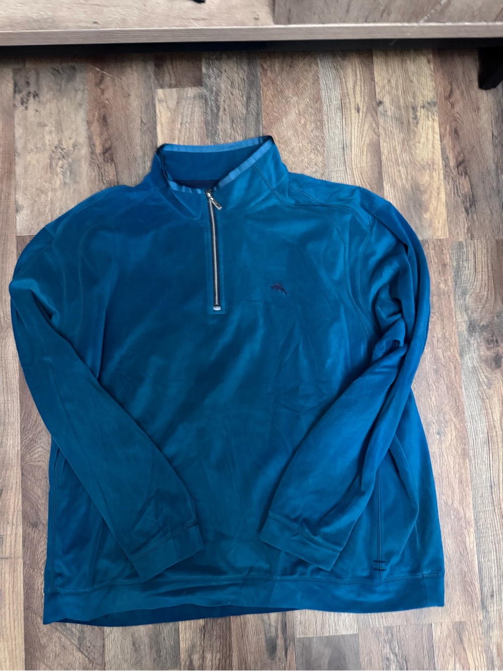 Tommy Bahama Blue Teal Zip-Up Pullover